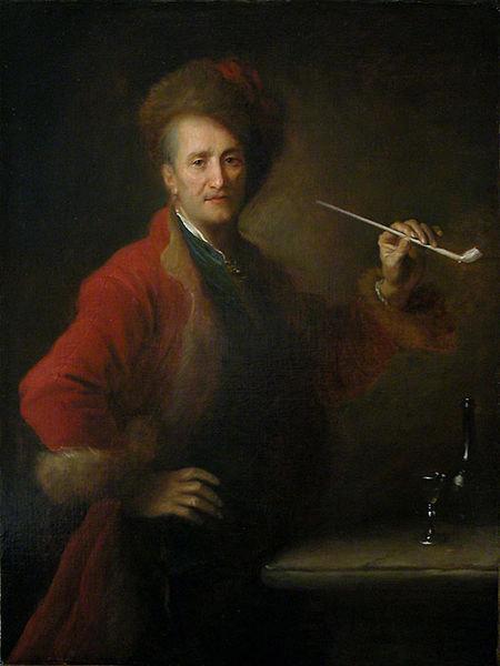 unknow artist Portrait d'homme en costume polonais, une pipe a la main. oil painting image